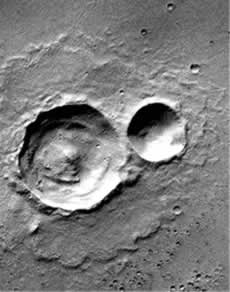 Anode crater on Mars
