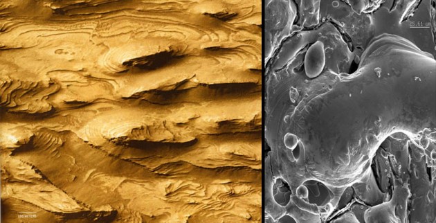 Comparison of Mars layering to electric discharge