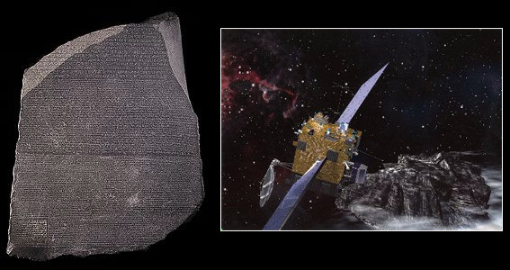 Rosetta stone and space mission