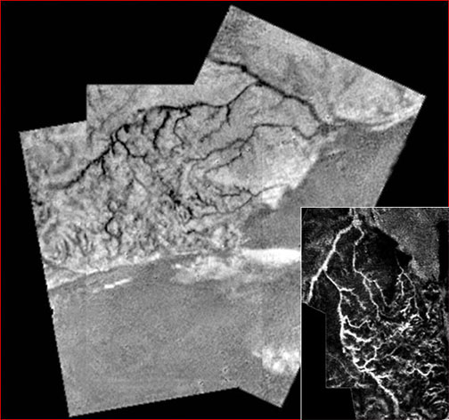 Titan's lightning-like surface features
